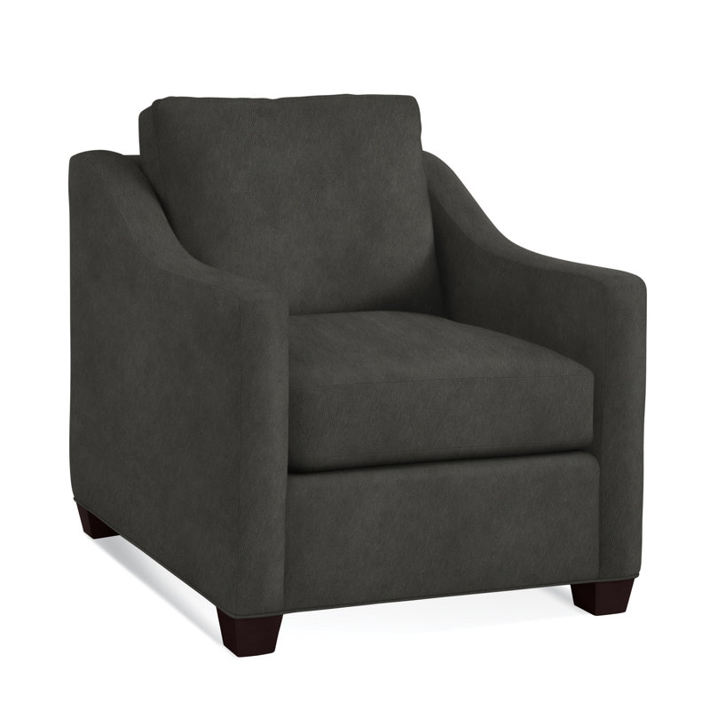 Oliver Chair, Java Finish, Light Blue Performance Fabric; 0851-55