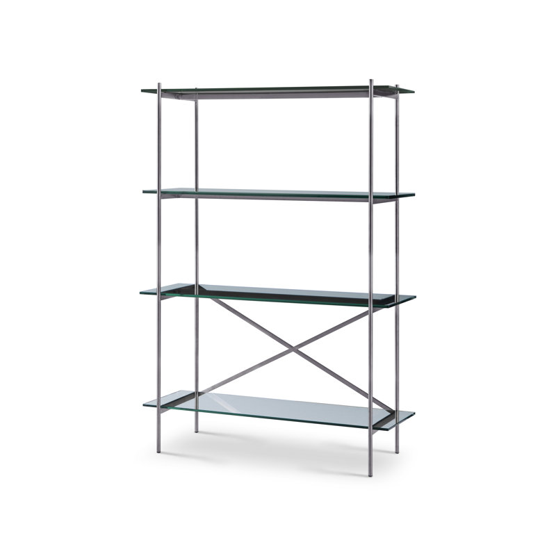 Jeanique 173.2 cm H x 120 cm W Stainless Steel Bookcase