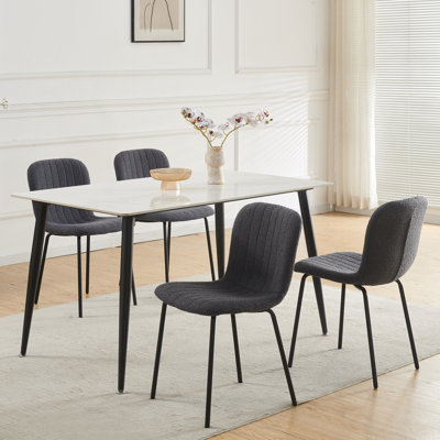 Linen Fabric Dining Chairs Upholstered Chairs