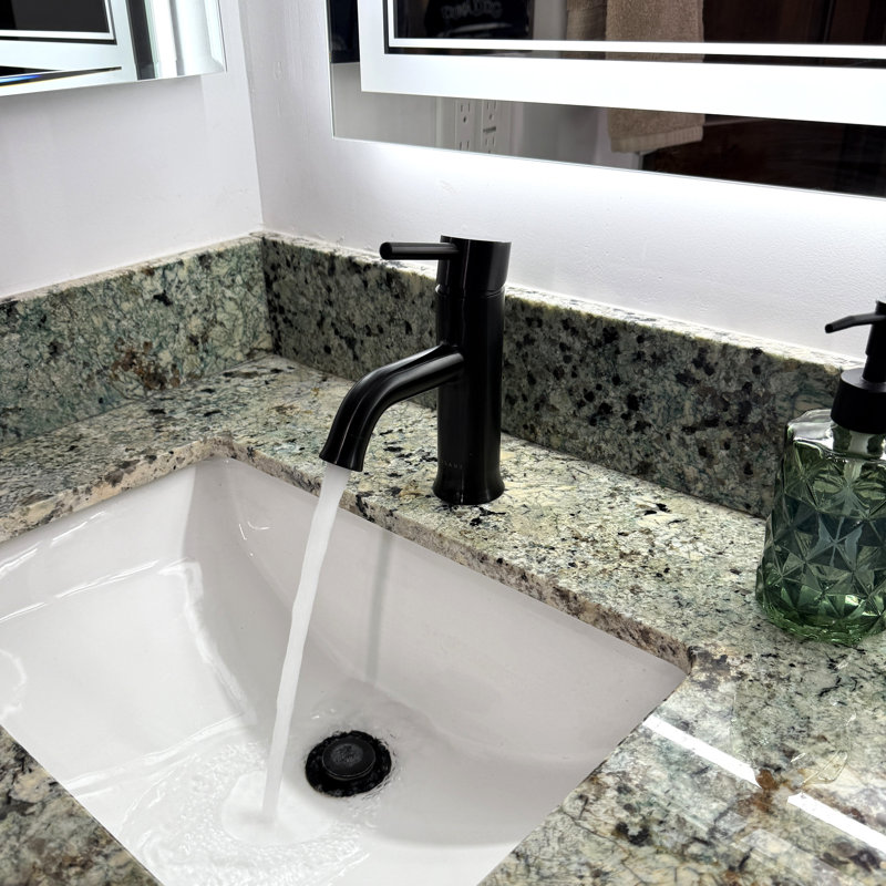 Robinet de salle de bain monotrou avec drain Lulani Aruba, Noir acier