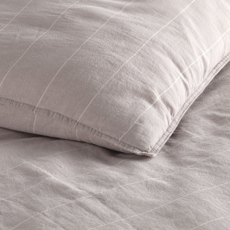 Ensemble de housse de couette 100% coton Radeema, Housse de couette simple + 1 taie d'oreiller 24 po, Gris