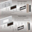 Foyer électrique encastré mural / encastré 50 po Smart WiFi Verre trempé + tôle | Sans évent