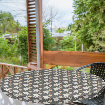 East Urban Home Retro Fitted Round Tablecloth Multicolor