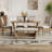 6-Piece Retro Dining Set, 1 Rectangular Table with 4 Upholstered Chairs and 1 Bench-81858191
