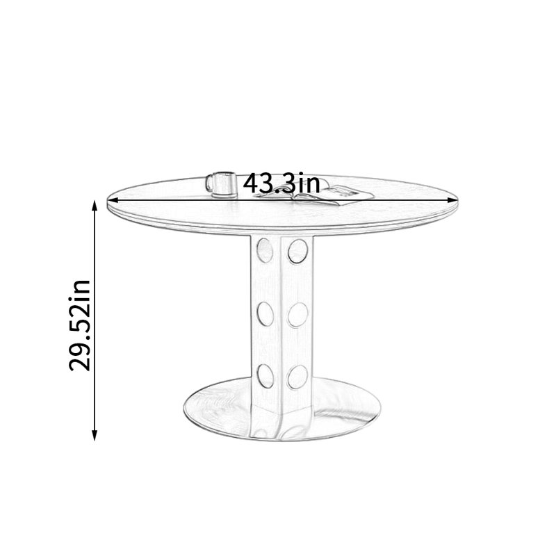 Giuseppi, H 29,52 po x L 43,3 po x l 43,3 po, Blanc