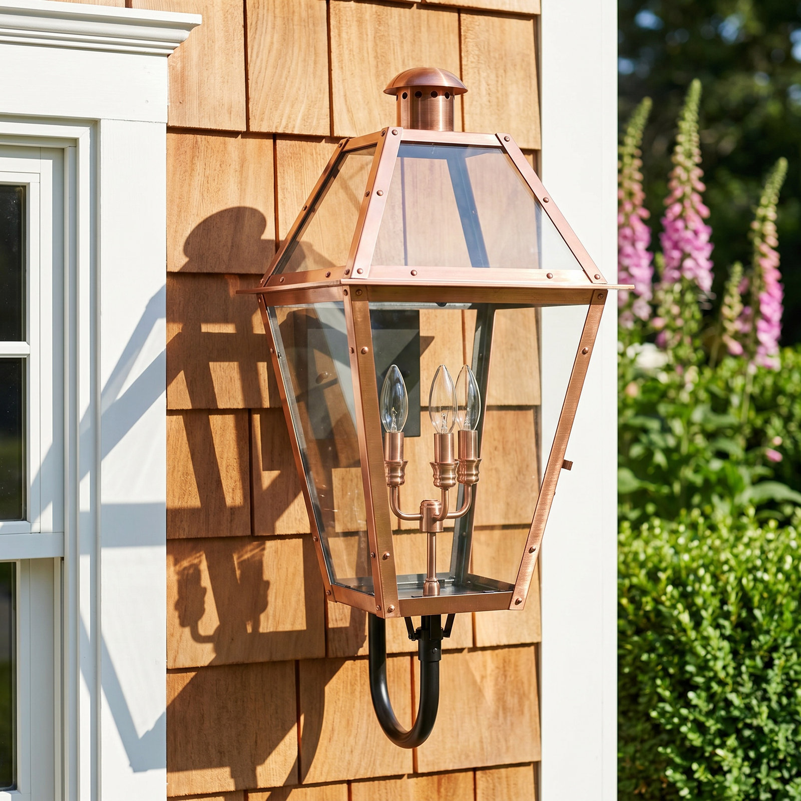 Amber Copper 4-Light Outdoor Wall Lantern
