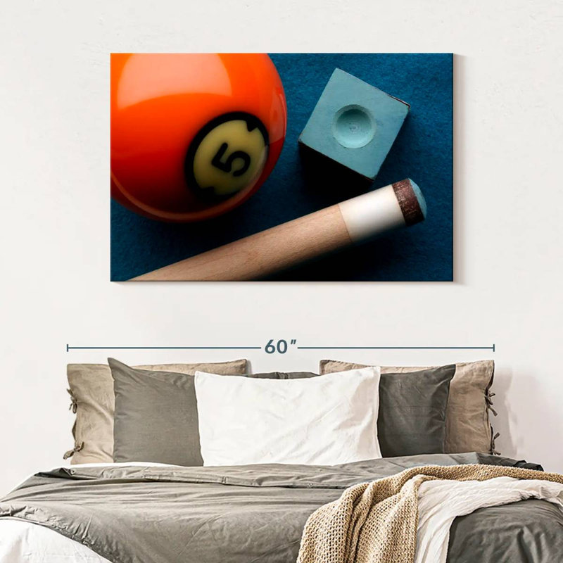 Senne 5 Ball And Cue Stick, 32" H x 48" W