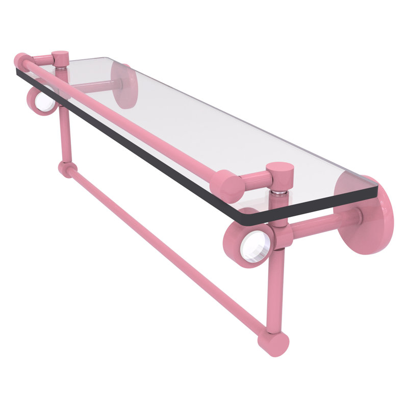 Tablette flottante avec barre à serviettes Clearview, H 6,7 po x l 22 po x P 5,8 po, Rose