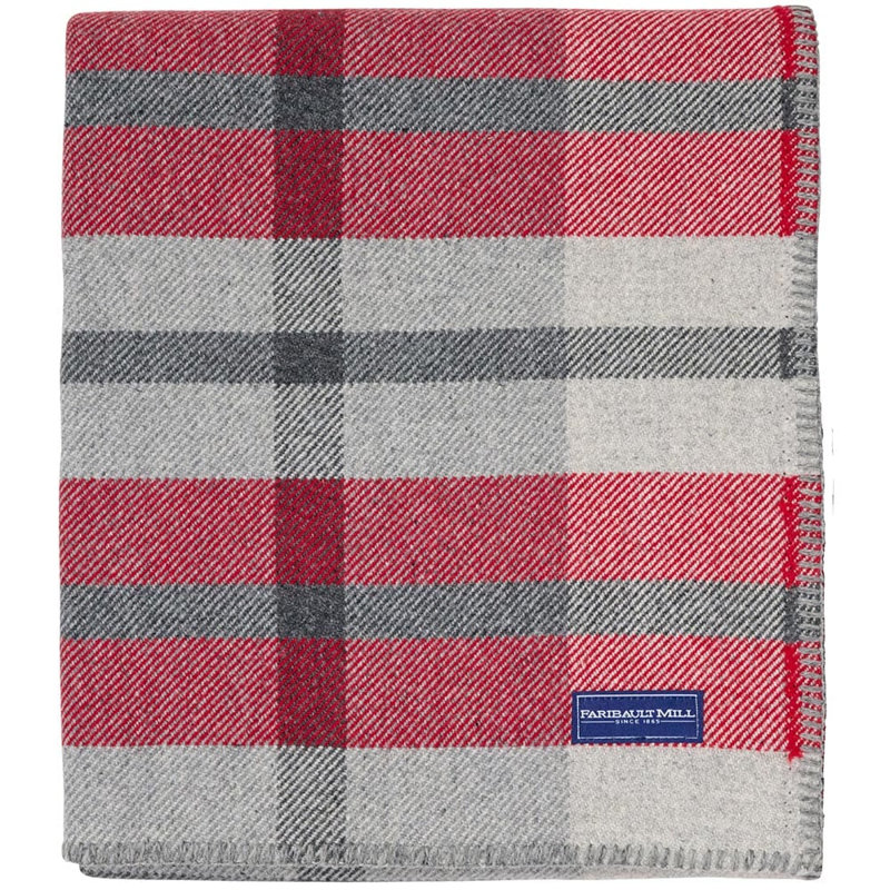 Jeté en laine Northfield, 50 po x 72 po, Rouge