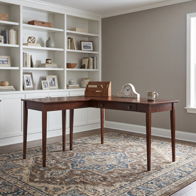 Malani L-Shape American Built Solid Wood Wedge Desk Left