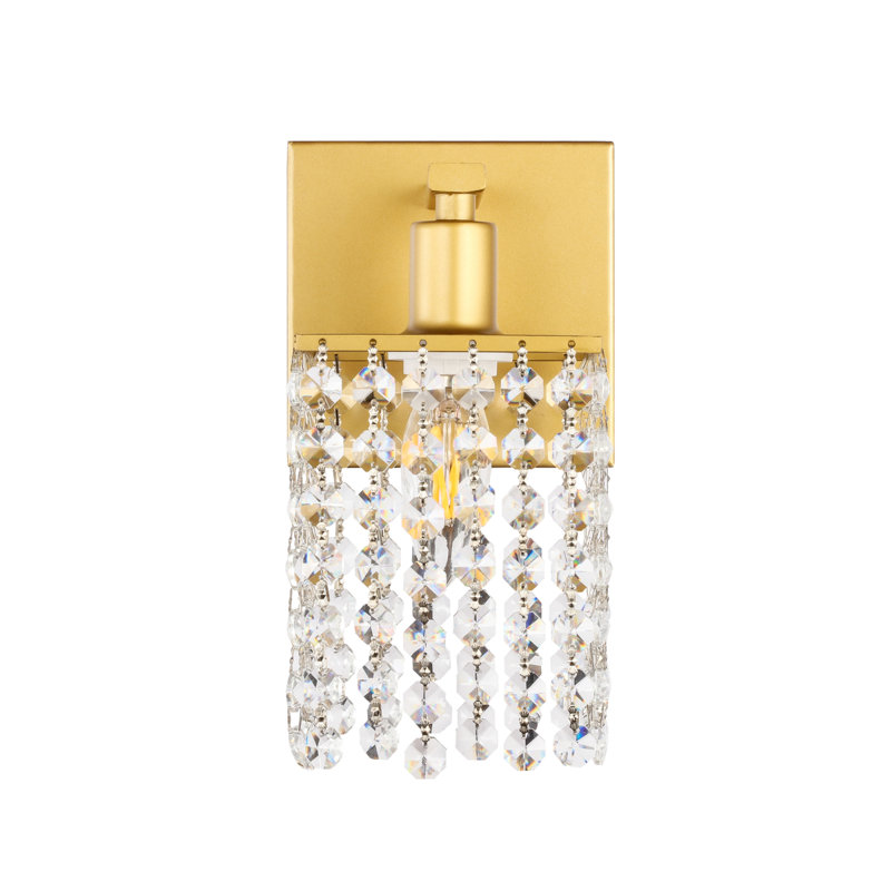 Éclairage pour meuble-lavabo à intensité variable de 3 lumières Presler, Laiton, H 8,4 po x l 4,8 po x P 4,8 po, Une lumière