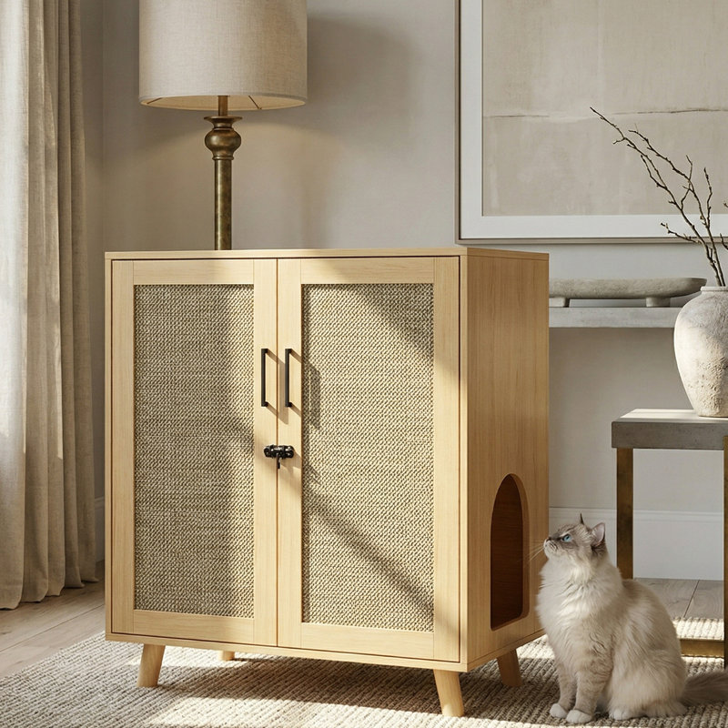 Defanski Litter Box Enclosure, Wood