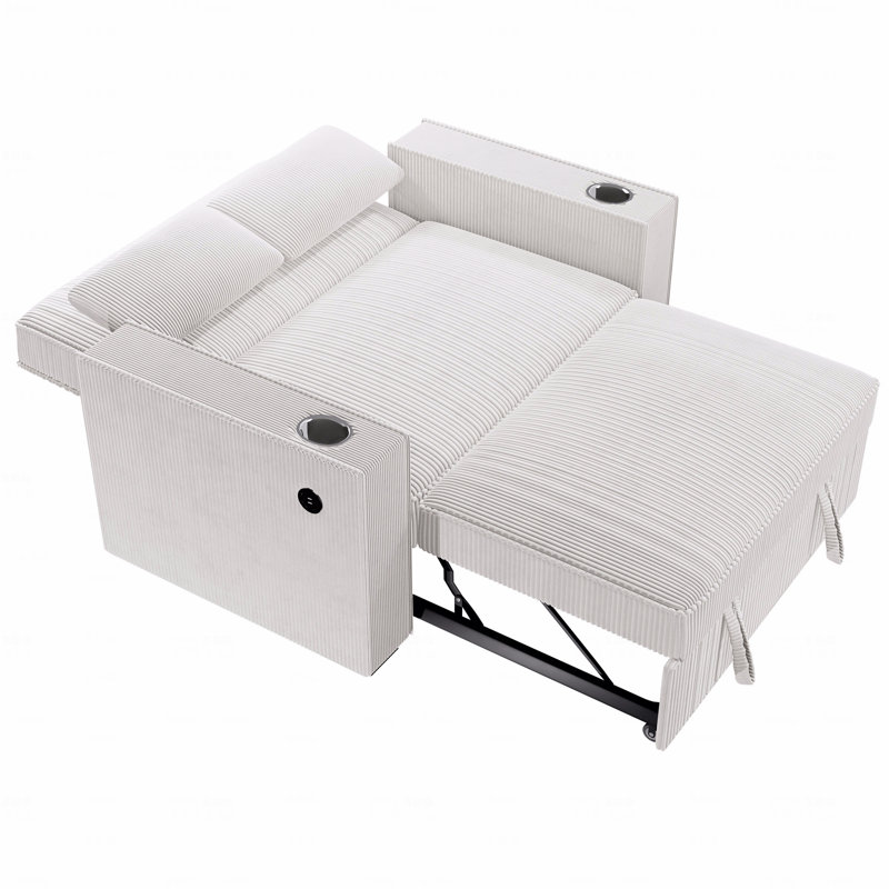 Canapé convertible en Corduroy, Beige