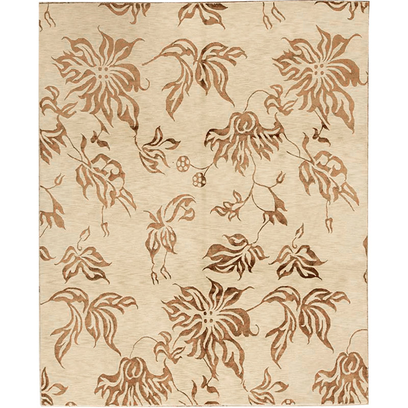 Tapis beige noué à la main de haute qualité