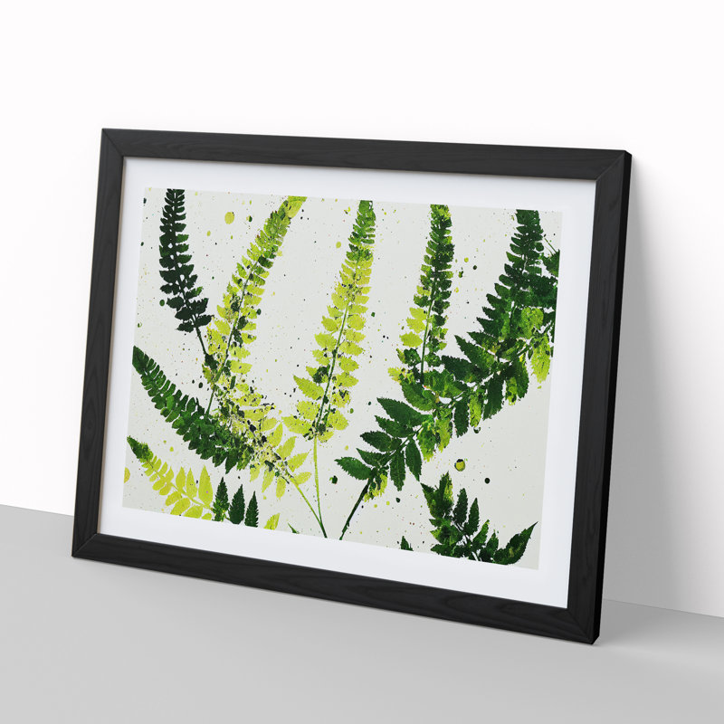 Fern Leaf Splash Vol.4 - Single Picture Frame Painting, Black Framed, 46cm H x 64cm W x 2cm D