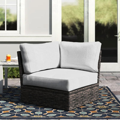 Corner Wedge Patio Chair With Padded Cushions - To Elements, Stylish For And Deck Back Weather , Outdoor