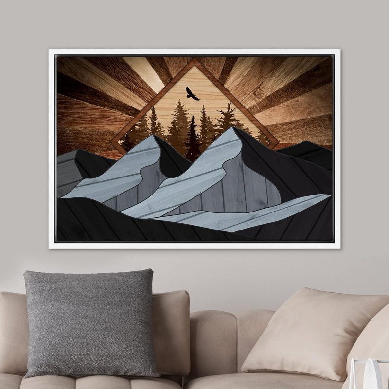 Panneau à effet de bois, chaîne de montagnes Sunny Horizon, Blanc, H 24 po x l 36 po x P 1,5 po