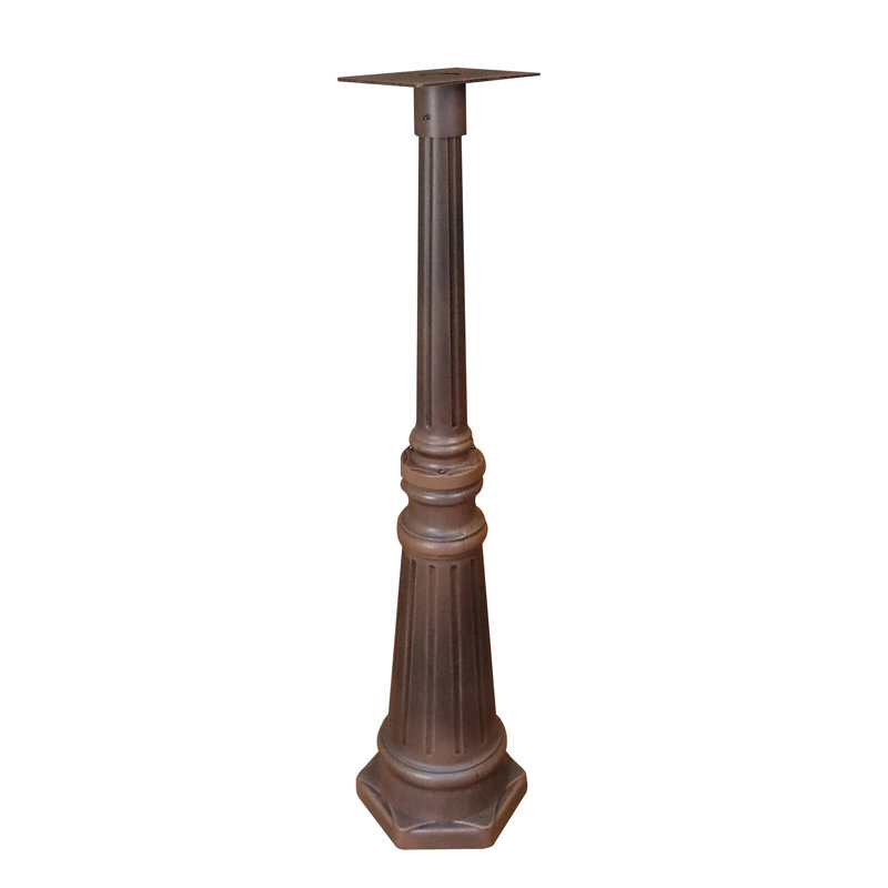 12 in. W x 42 in. H Decorative Post with Newspaper Holder, Copper
