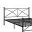 Grand lit plateforme en métal noir sans sommier et support solide (H 38,5 po x l 63 po x L 84 po)