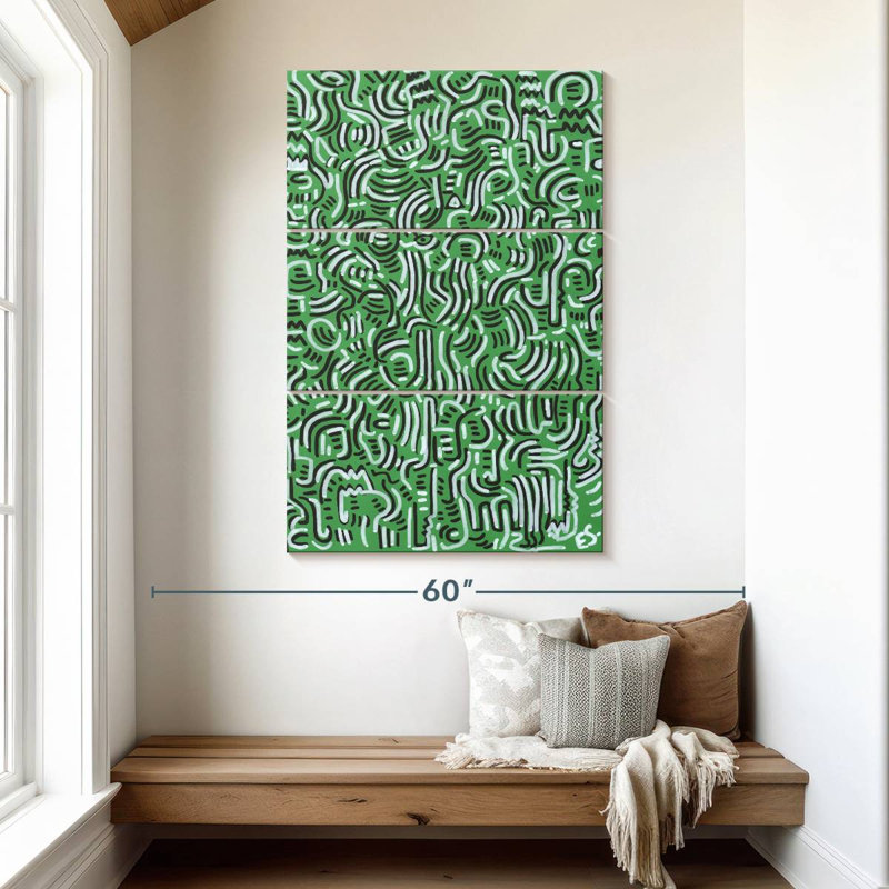 Avery Green Jungle Graffiti, 50" H x 32" W