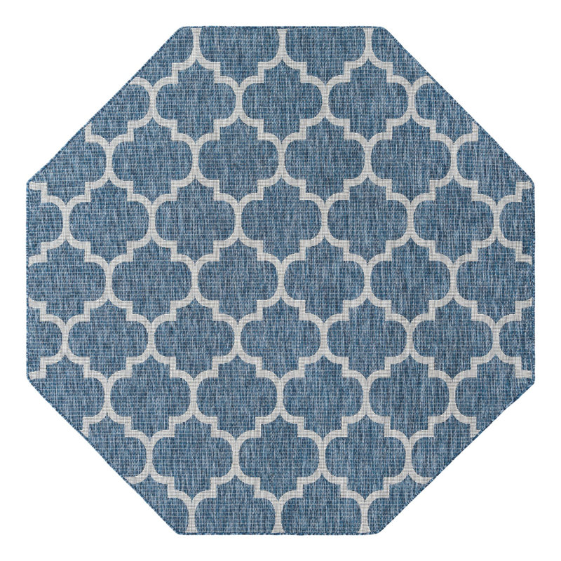 Suffolk Blue Indoor/Outdoor Area Rug, Octagon 8' x 8'