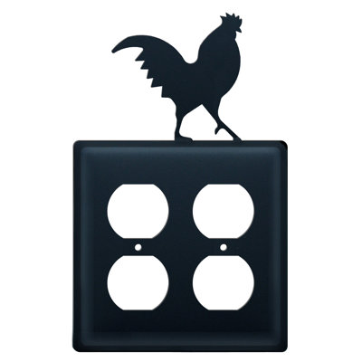Rooster 4-Gang Duplex Outlet Wall Plate