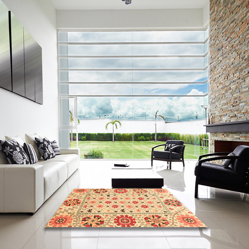 Tapis abstrait 3792, Carré 5 pi