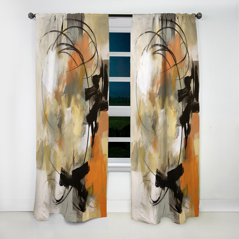 Mid Century Chromatics III - Rideau Mid-Century - Rideau occultant abstrait - 1 panneau, L 52 po x L 63 po