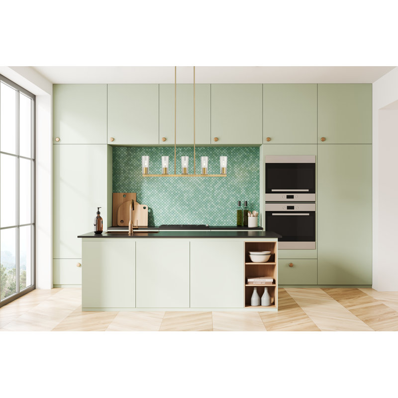 Lustre linéaire à 5 lumières Esma, Or, H 12 po x l 5 po x P 44 po