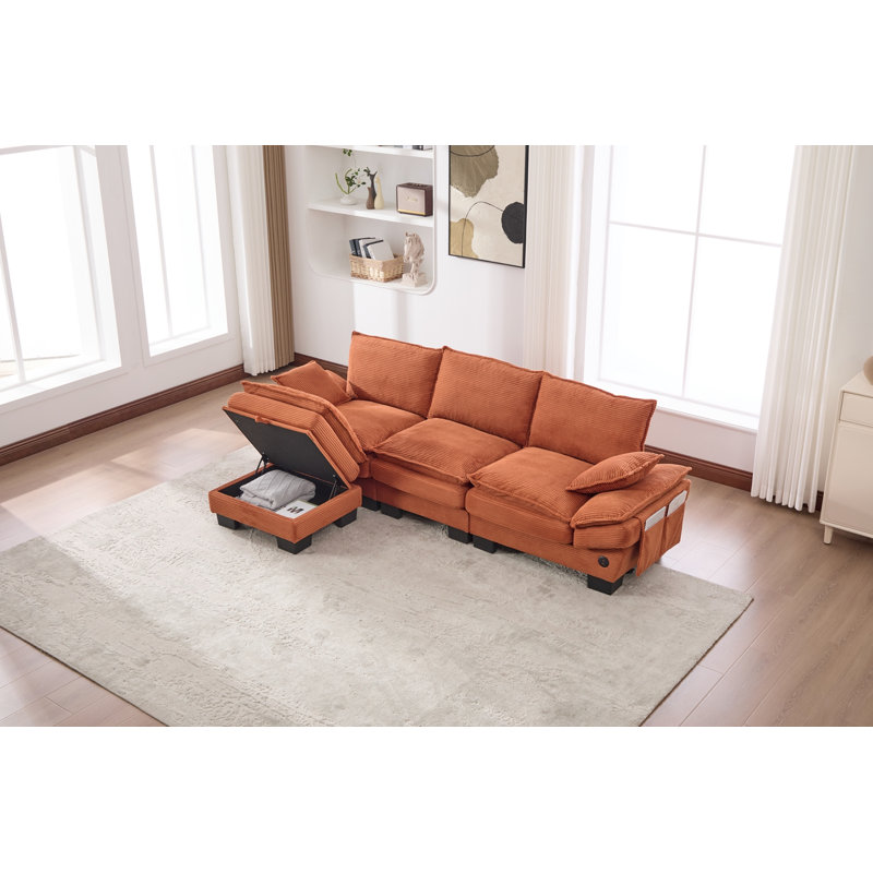 Canapé modulaire rembourré Comfy, Orange
