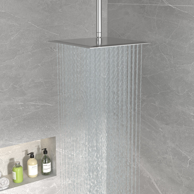 16-Inch Square Rain Showerhead Stainless Steel Large Ultra Thin Showerhead Only, Chrome