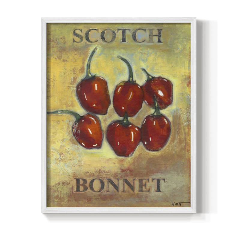 Scotch Bonnet, reproduction encadrée - bois massif, H 11 po x l 9 po, Blanc