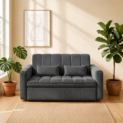 3-in-1 Convertible Pull Out Couch with Adjustable Backrest