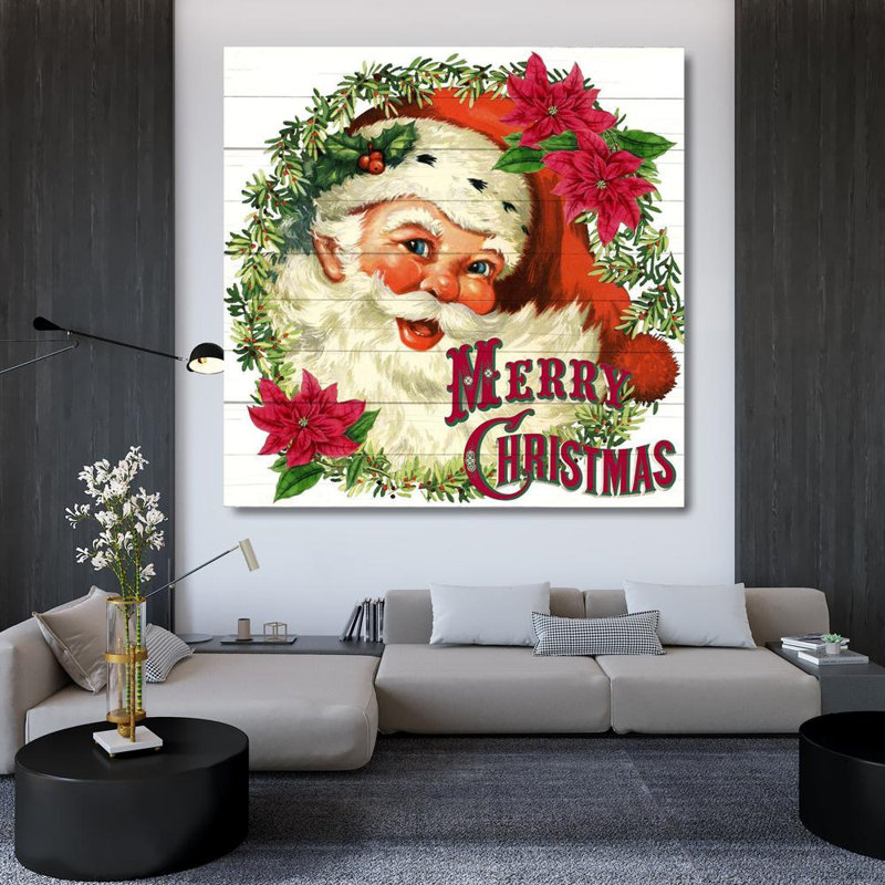 «The Holiday Aisle® Bailey, Ann», art sur toile tendue sous le titre «Santa Christmas», H 36 po x l 36 po