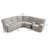 Lacreta Reclining Corduroy Sectional With Storage Cup Holder L Shaped  Living Room Sofa Set