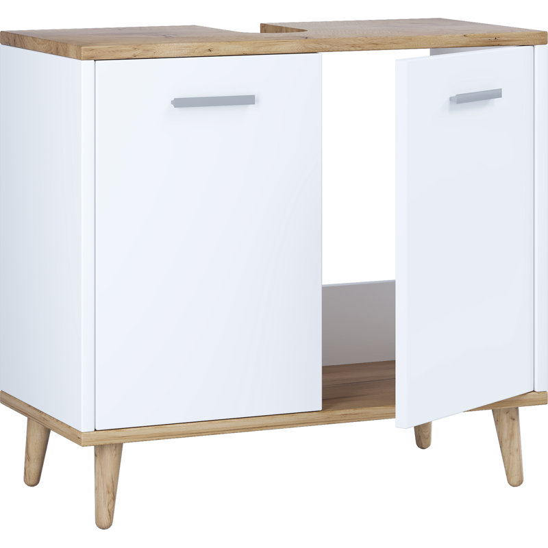 Bernhard 59cm W x 56cm H x 28cm D, White / Brown