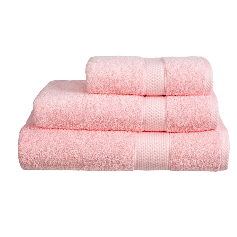 Faith Margaret Turkish Cotton Midweight Fingertip Towel, Pink