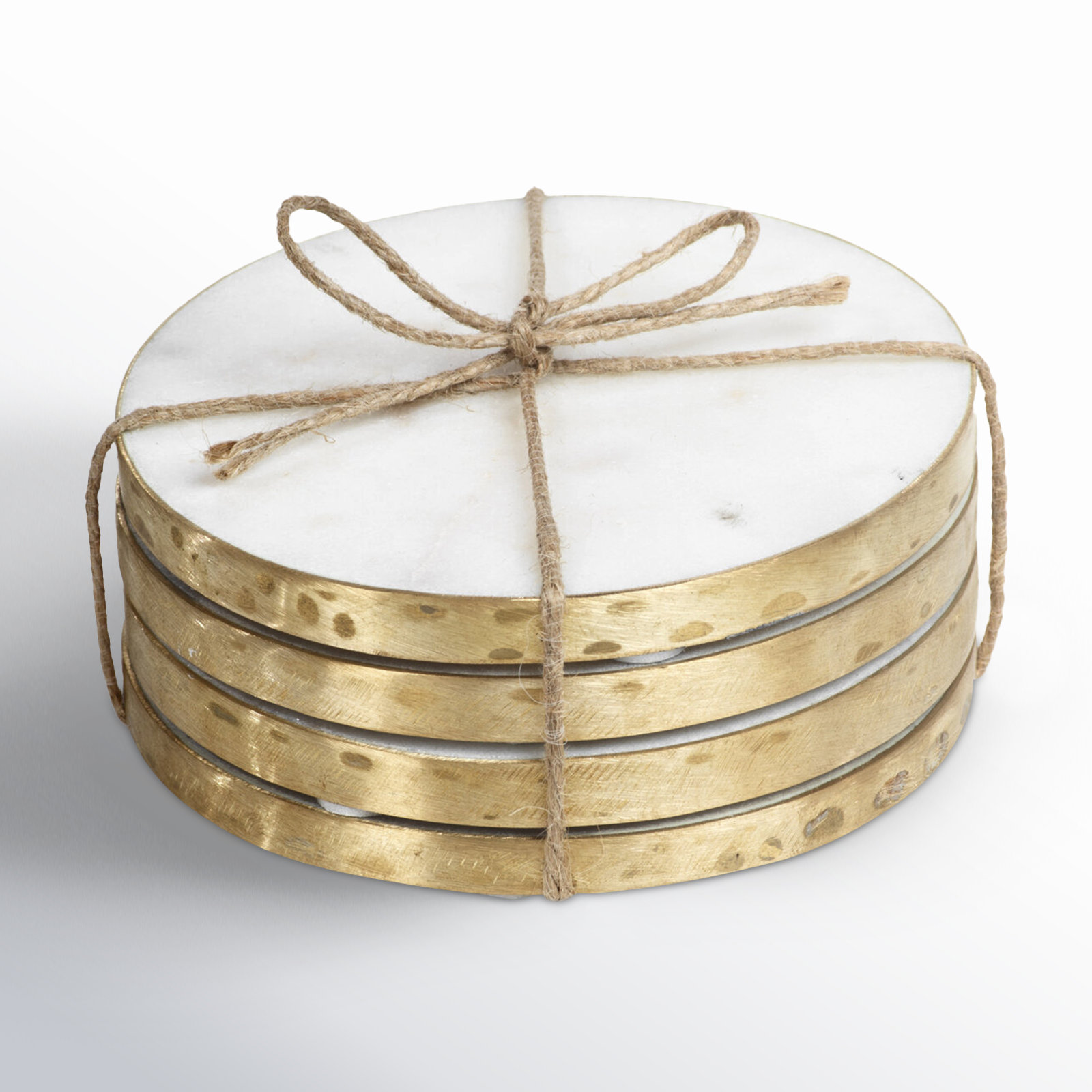 Gibbs 4-Inch Round Marble Coasters, Set of 4