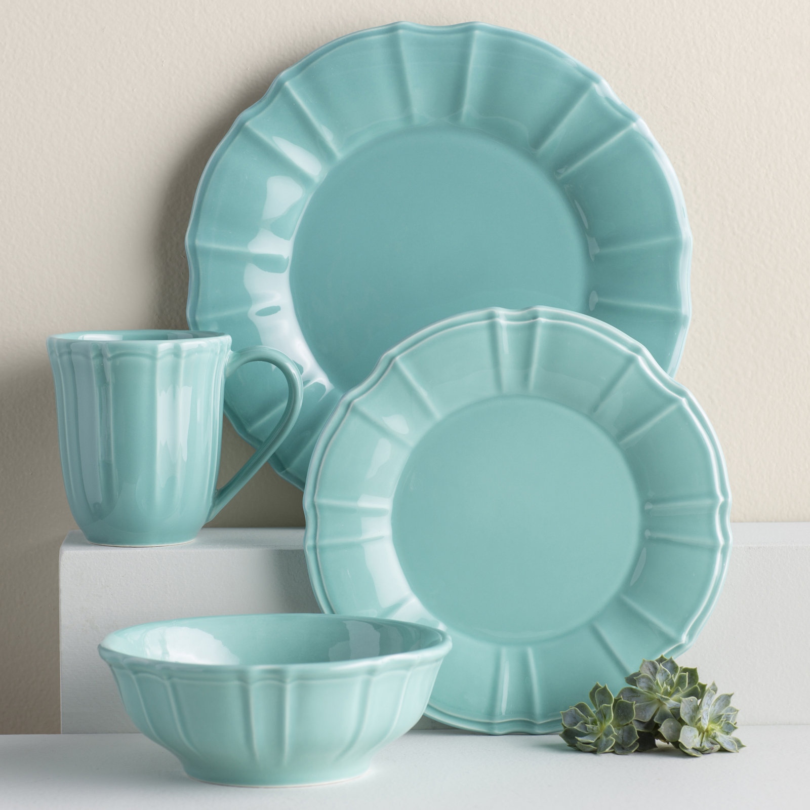 Chloe Dinnerware Set, Turquoise