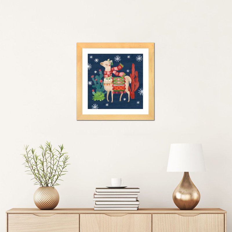 «Lovely Llamas IV Christmas» par Mary Urban - reproduction d'art, H 16 po x l 16 po x p 1 po, Blanc