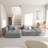 Kay Crumley 3-Piece Upholstered Bonless Modern Linen Blend Fabric Sectional With Ottoman-90289258
