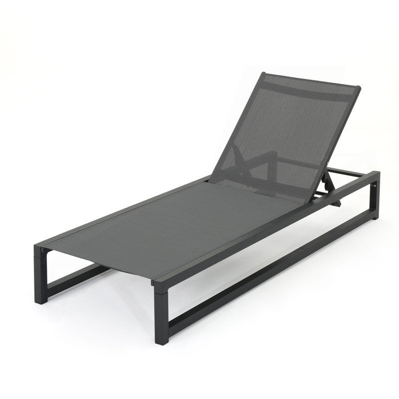 Patio Chaise Lounge( Set Of 2 ), Black/Gray