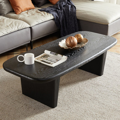 Nordic-style solid wood coffee table.