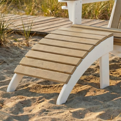 Adirondack Folding Ottoman, White