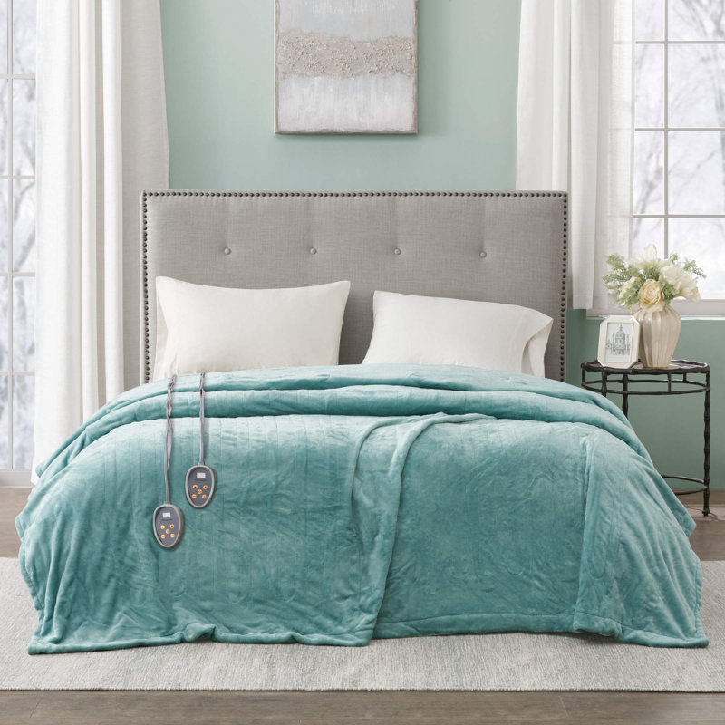 Couverture en tricot Bree, Double, Turquoise