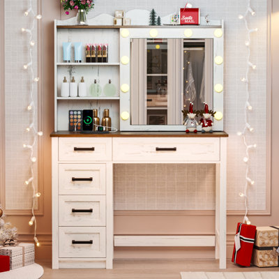 Meuble-lavabo de ferme avec miroir pour petit espace, salon et chambre à coucher