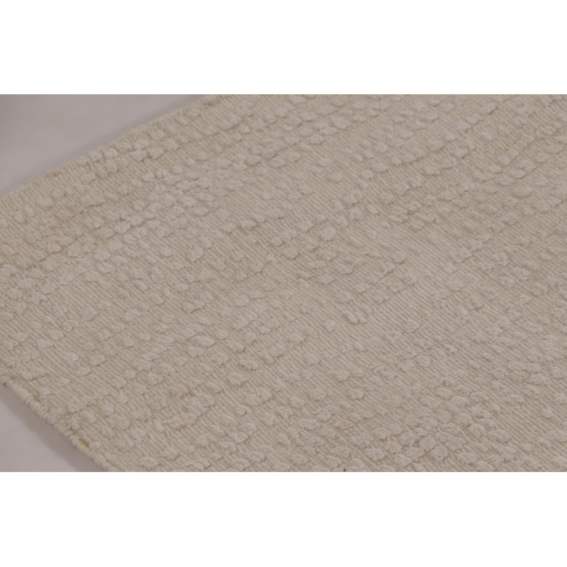 Textural Handmade Silk and Wool Area Rug