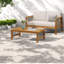 Ensembles de salle à manger de patio moderne, table de causeuse en bois d'acacia