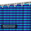 Rideau de douche abstrait à rayures horizontales bleu marine avec 12 crochets-529133310
