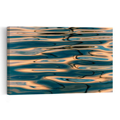 Rippling Golden Water Abstract Serene Contemporary Ocean Wall Art Print